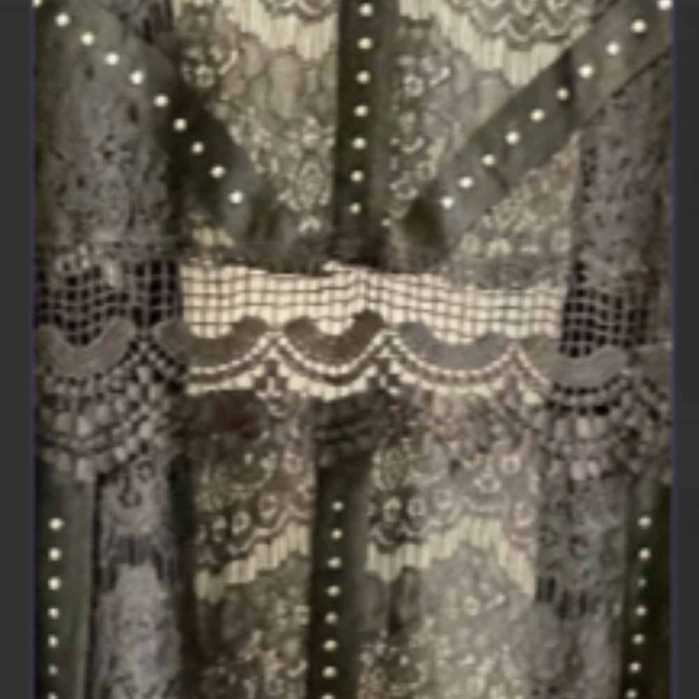 (NWOT) Vocal Apparel Black Embellished Lace Cover Up/Jacket